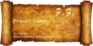 Preckl Fedor névjegykártya